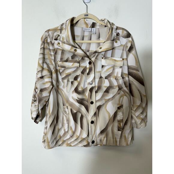 Zenergy By Chicos Off White Button Up Jacket Sz 0 (XS) - Picture 1 of 3